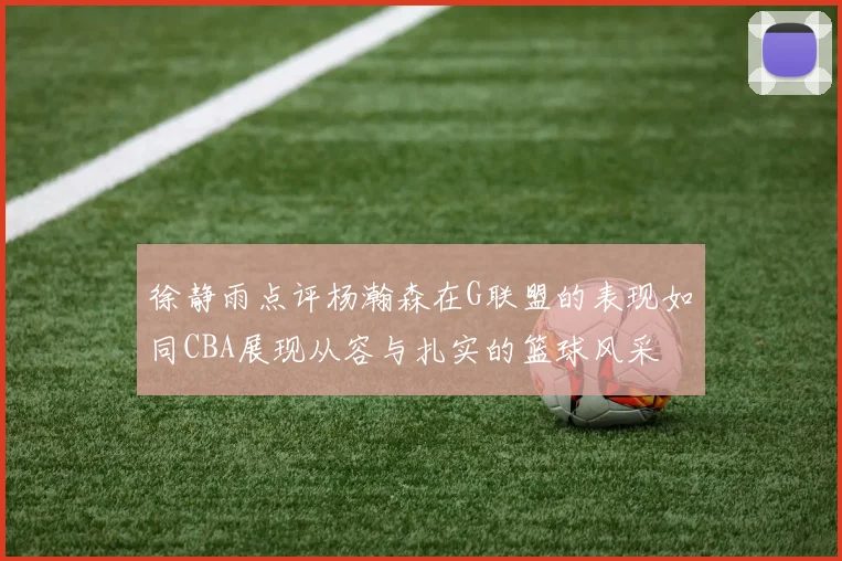 徐静雨点评杨瀚森在G联盟的表现如同CBA展现从容与扎实的篮球风采